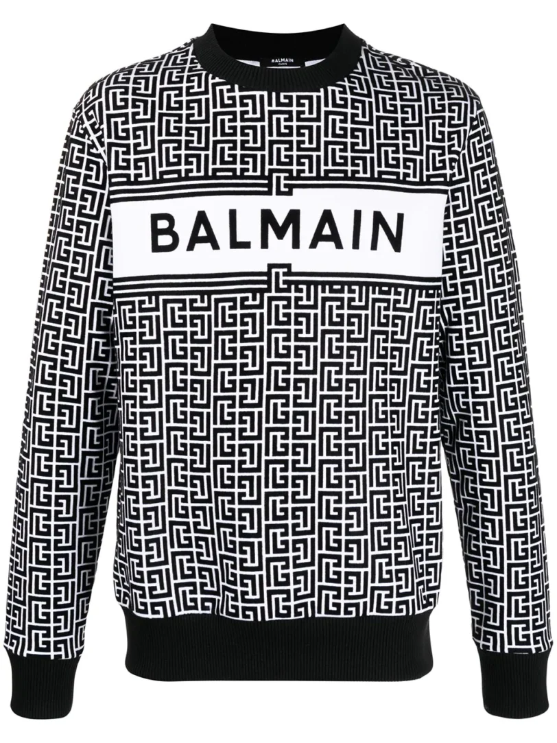 Balmain monogram-print cotton sweatshirt – Milkytown